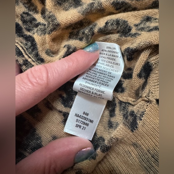Halogen leopard print cardigan sweater, size xxs - Picture 5 of 5